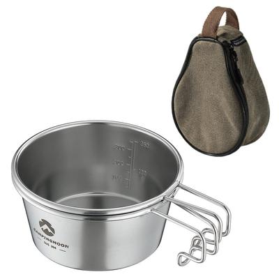 CAMPING MOON Camping Cups, Stainless Steel Sierra Cup, Deep, 360ml, Set of 2 (S-360-2P+B)