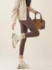 Autumn Winter Rabbit Fleece Sharkskin Leggings Women Casual Basic Thicken Warm Leggings Brown Fleece Lined Tights
