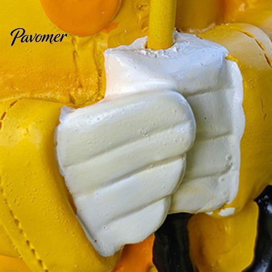 Resin Duck Statue Holding Umbrella Outdoor Garden Yard Yellow Weather-resistant Figurine Animal Sculpture Home Office Decoration Ornament Decor