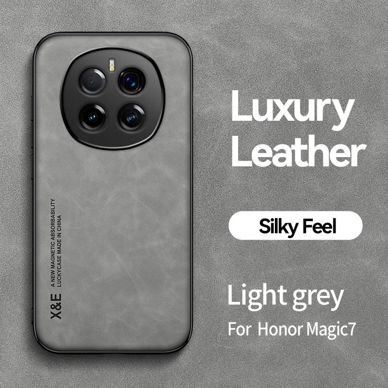 Luxury Leather Funda for Honor Magic 7 Pro Case Ultra Thin Car Magnetic Protection Phone Cover for Honor Magic 7 Lite Capa