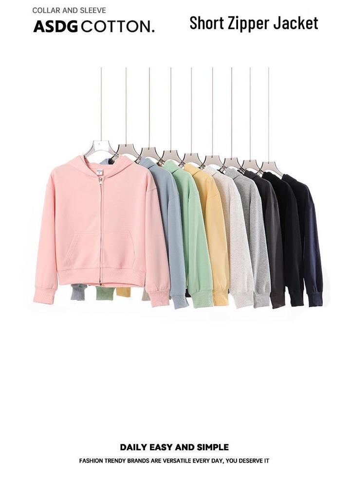 Veste Cardigan à Capuche Fermeture Éclair Poids Lourd Style Coréen Tendance pour Femmes - Sweatshirt Décontracté Automne 350g.