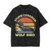 Men Women T Shirt Stupid Canadian Wolf Bird Sarcastic Loon Bird Washed T Shirts Summer Tee Shirt Streetwear Loose Cotton Clothes