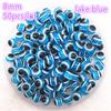 New Jewelry Resin Spacer Beads Ball Mixed Evil Eye Pattern About 50pcs 8mm( 5/16") Dia, Hole: Approx 2.0mm