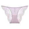 Women Sexy French Style Sheer Mesh Lace Low Waist Breathable Cotton Crotch Solid Panty