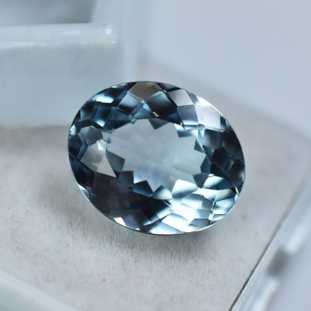 Flawless Blue Aquamarine 7.19 Ct Natural Oval Cut AA+ Certified Gemstone