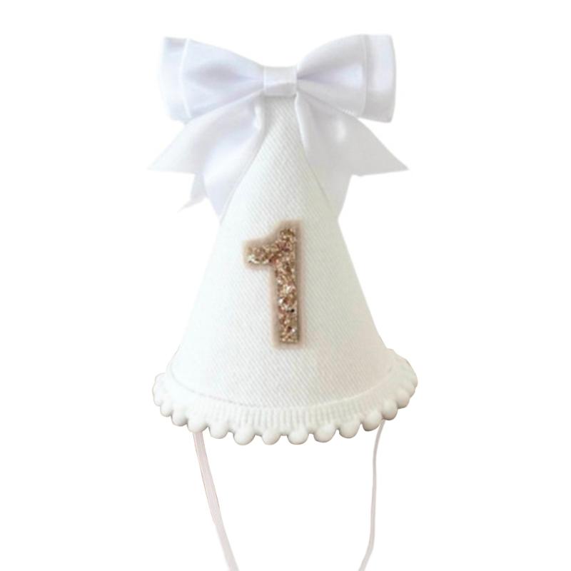 Infant Fabric Birthday Hat Festival Celebration Headwear Caps with Lovely Bowknot Detailing for Toddler