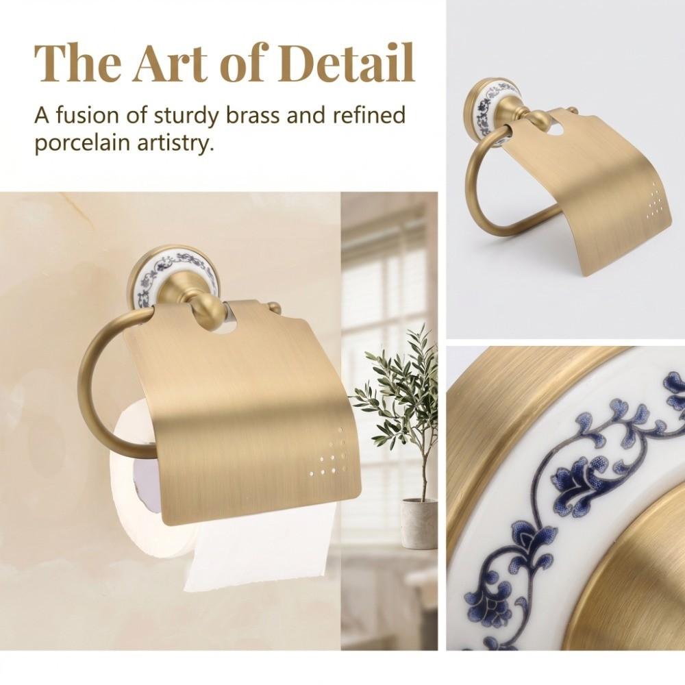 Wall Mounted Paper Towel Holder Antique Gold Tissue Holder Toilet Paper Holder  Household Use
