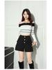2025 Korean Style: Women's Slimming High Waist A-line Skirt Pants, Bootcut Wide Leg Casual Shorts, for Spring and Autumn