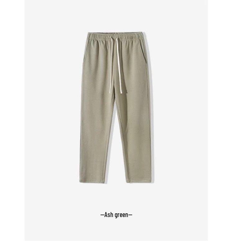 Heavyweight American-Style Grey-Green Straight-Leg Sweatpants for Women, 350G Twill Xinjiang Cotton, Casual Autumn Wear