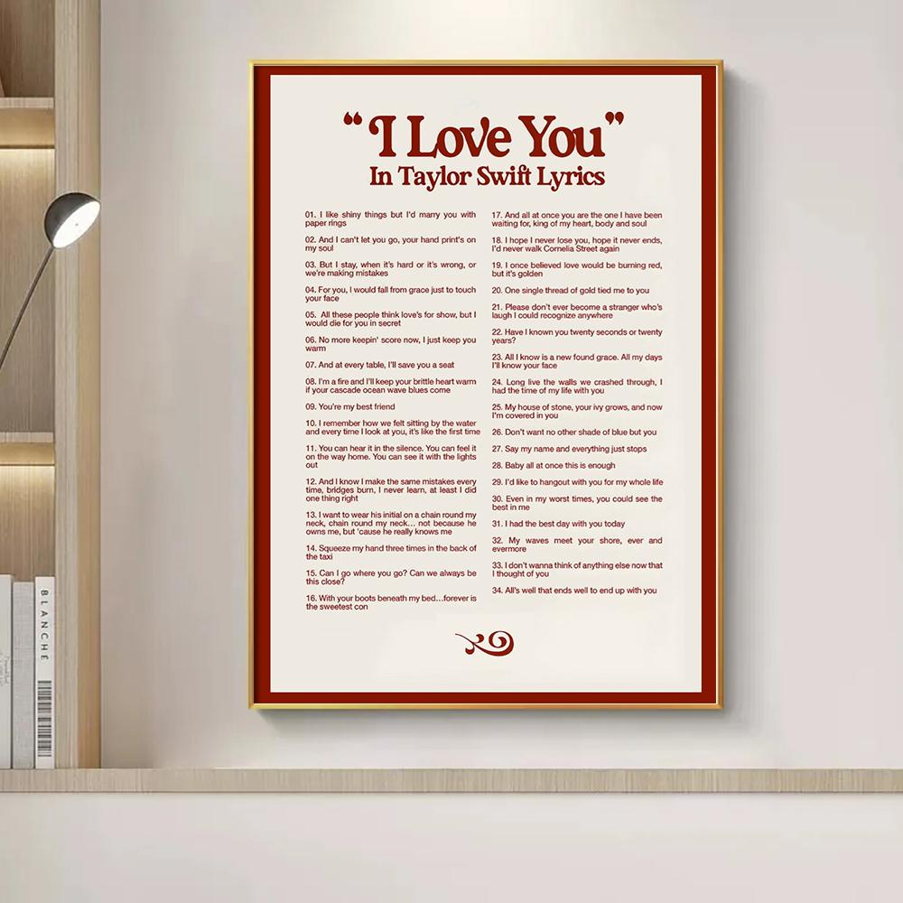 Ways To Say I Love You Canvas Painting Lyrics Poster Nordic Wall Art Retro Music Quotes Picture Print for Living Room Home Decor