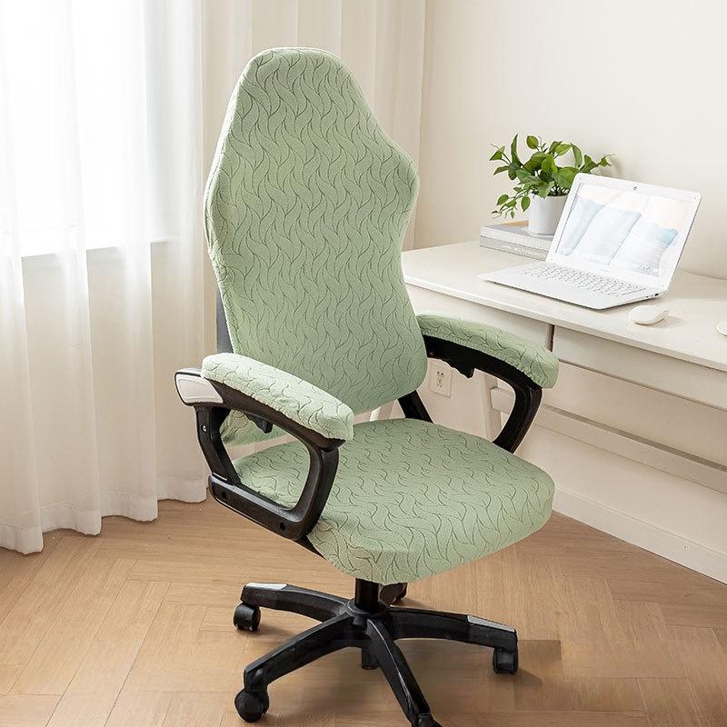 

4Pcs/Set Jacquard Gaming Chair Covers Stretch Office Chairs Cover with Armrest Computer Armchair Chair Slipcovers зелений