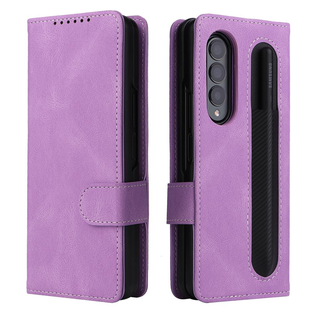 Comfortable Leather Wallet Case For Samsung Galaxy Z Fold 3 Fold3 Full Protection Card Slot Cover Coque Fundas