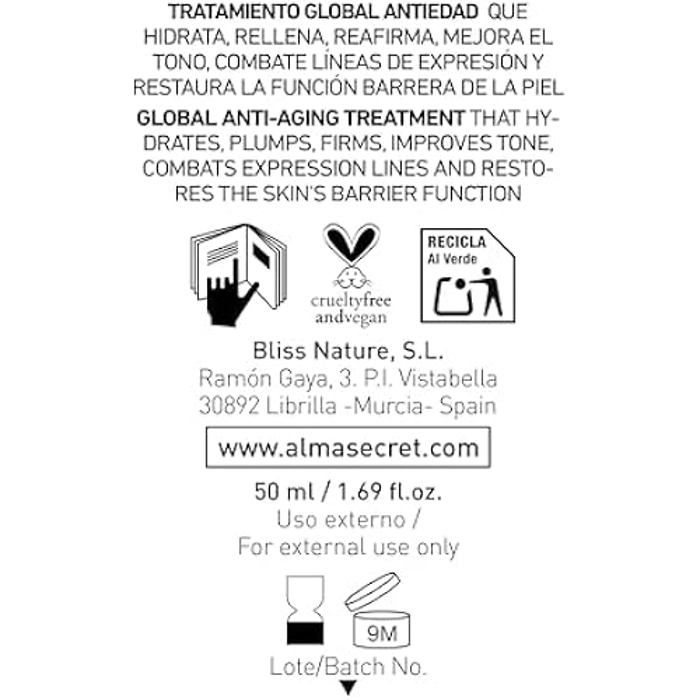 Sérum anti-âge - ALMA SECRET - RECOVERY - Acide hyaluronique - Collagène végétalien - 30 ml