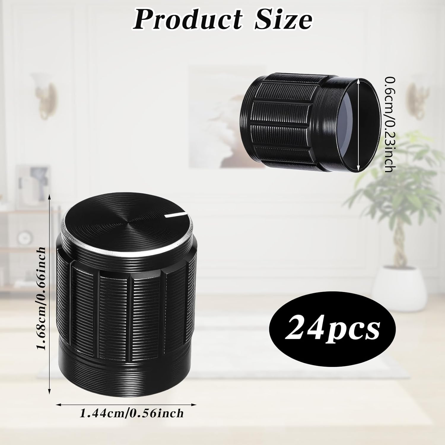 24 шт. 6 мм Ручки управления потенциометром Ручка на ось Металлические Ручки громкости и тембра для гитары Поворотная ручка Ручка управления звуком Ручка-энкодер Ручка диммера Замена для