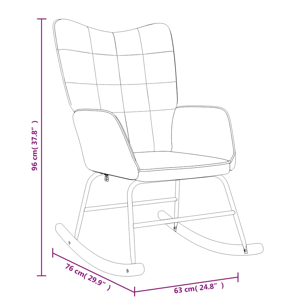 Rocking Chair with Footstool Light Grey Fabric