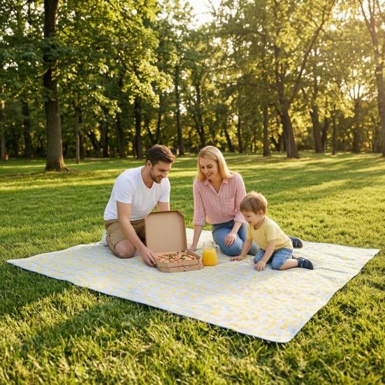 Picnic Mat Foldable Lightweight Picnic Rug with Storage Bag and Shoulder Strap