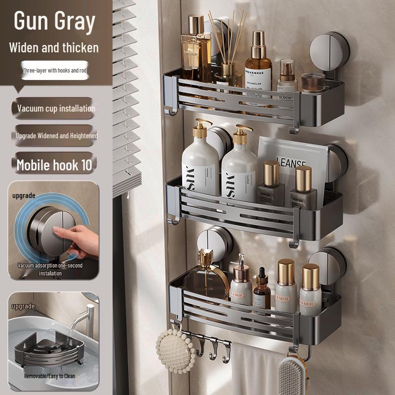 Dreieckige Saugnapf-Eckablage: Wandmontiertes Badezimmer-Aufbewahrungsregal