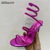 Snake Strap High Heel Sandals Women Summer  Ankle Strap Banquet Party Shoes Narrow Band High Heels Ladies Gladiator Sandals