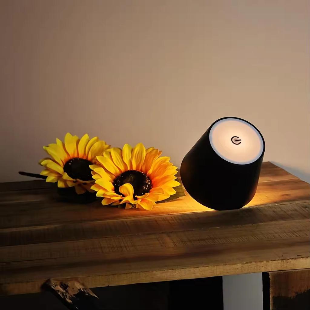 Wireless LED Touch Sensor Table Lamp 3 Colors Adjustable Creative Ambient Night Light Rechargeable Reading Lamp for Study Room