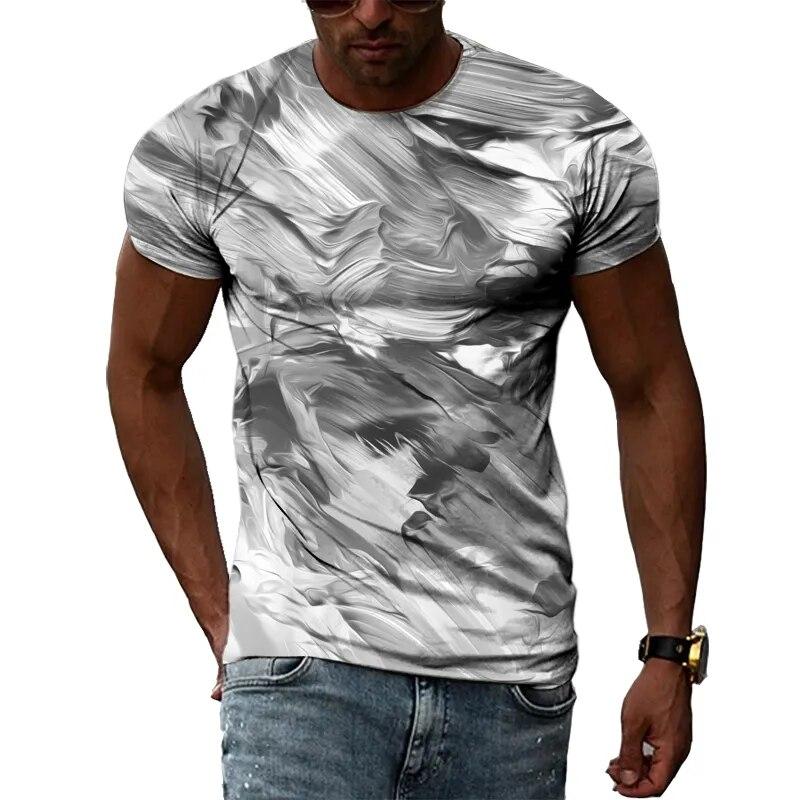 New 3D Graffiti Hip Hop Harajuku Ptinted Men T-shirts Summer Fashion Casual Street Style Tee Trend Personality Short Sleeve Tops