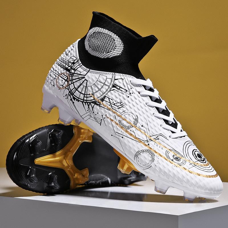 Broken long high-top football shoes, men's sports shoes, adult students, excellent price, grass training, foreign trade youth DingTalk