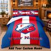 FC Utrecht Muster Bettwäsche 3-teiliges Set Benutzerdefinierter Name, Bettlaken und Kissenbezüge für das Schlafzimmer zu Hause