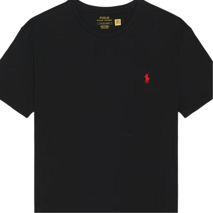 Polo Ralph Lauren Crew Neck Logo Embroidered Short Sleeve T-Shirt Men Tops Black 710539151-013