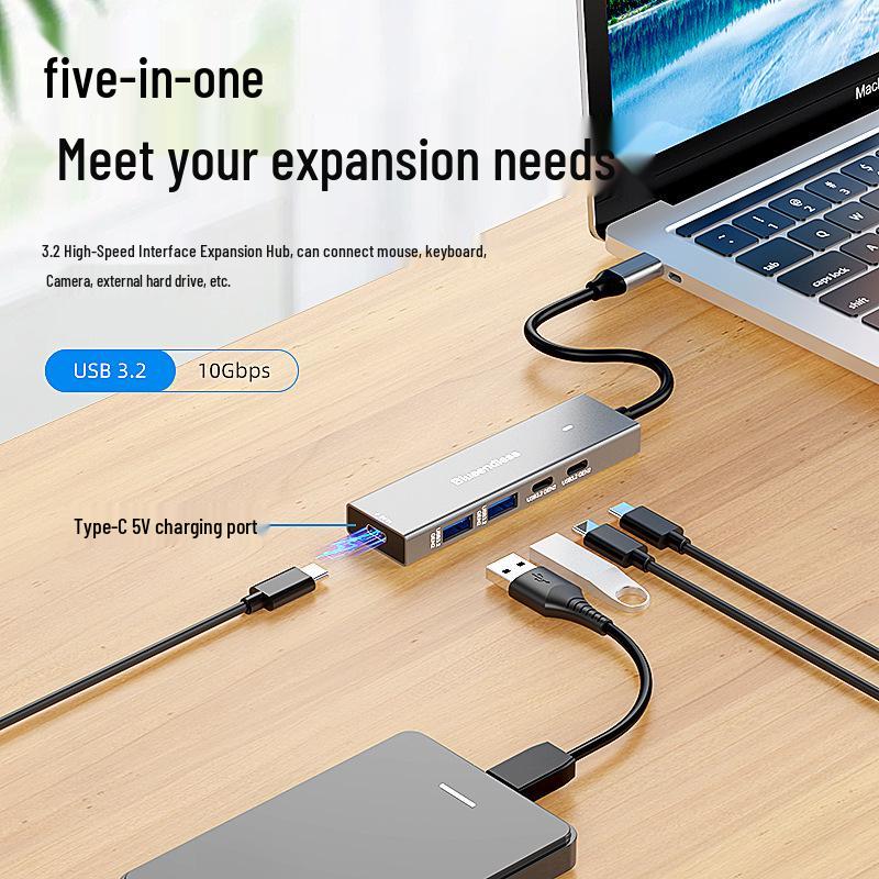 USB-C Hub: 2A+2C USB 3.2 Gen 2 Splitter, 10Gbps, Laptop & Phone Expansion Dock