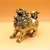 Brass Lucky Qilin Dragon Statue Office Desktop Decoration Chinese Wealth Vintage Animal Figurines Ornaments