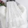 Autumn and Winter High Waist All-match Flower Stitching A-line Skirt Mesh Skirt Mid-length Long Skirts for Women Slim