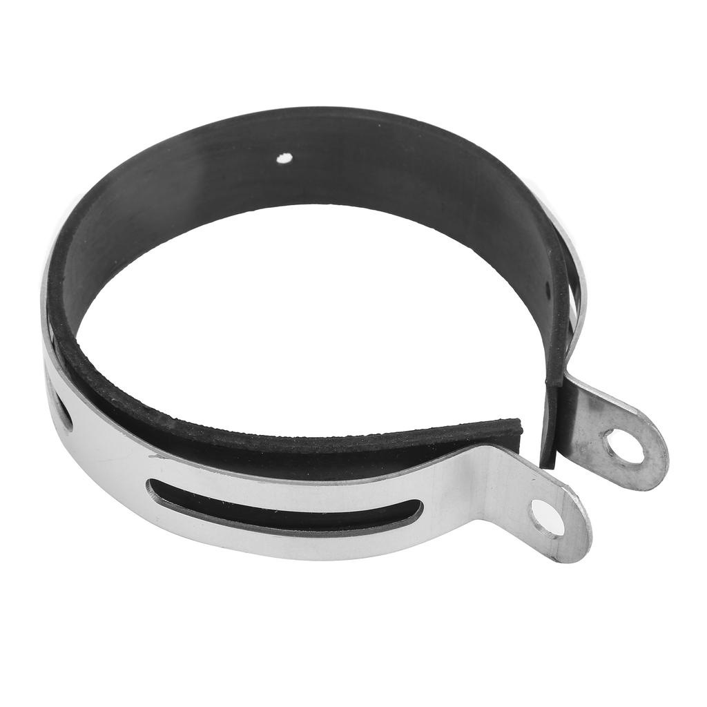 Motorcycle Exhaust Pipe Clamp Fixed Ring Stainless Steel Clip with Rubber Strip Universal Parts
