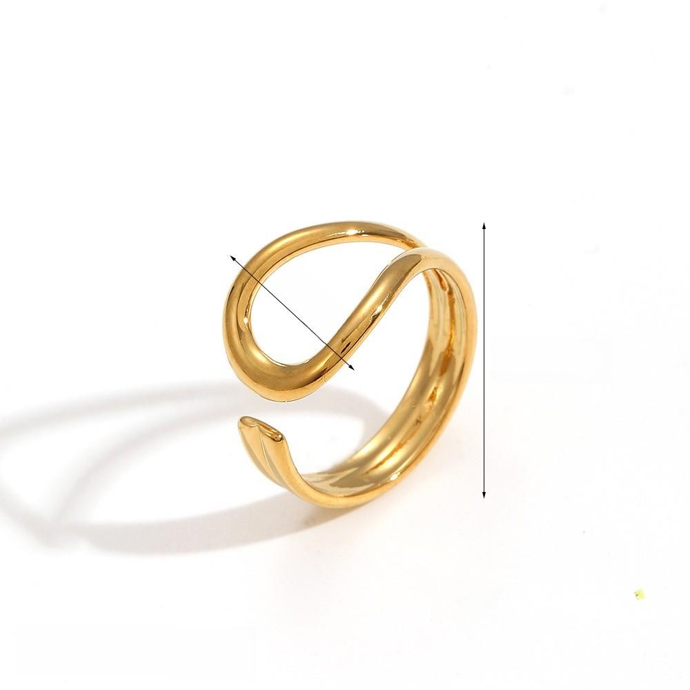 Style Geometric Stainless Steel Ring With 18k Gold Plating For Women And Men