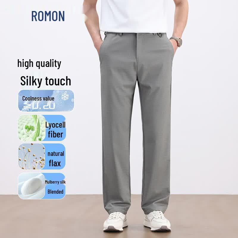 ROMON Men s UV Protection Instant Cooling Straight-Leg Casual Pants 3XL