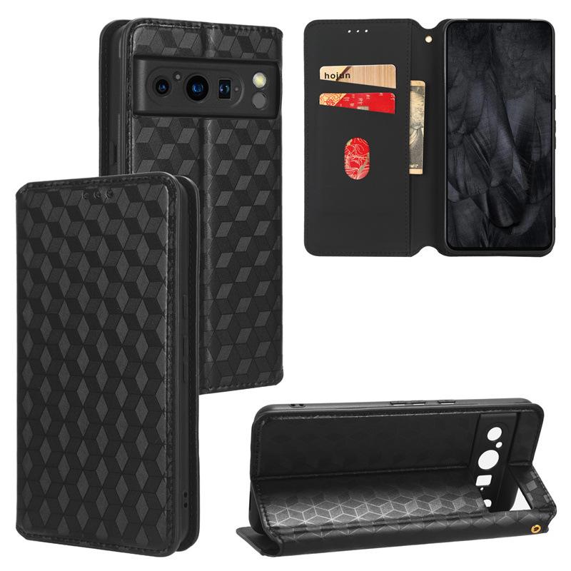 Leather Protective Drop-proof Stand Case with Card Holder for Google Pixel 8 Pro