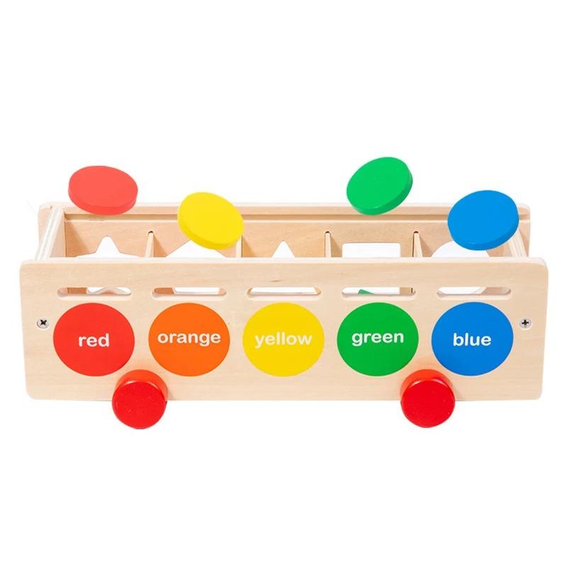 Baby Wooden Montessori Box Sensory Toys Color Shape Sorting Matching Games Winder Object Permanence Activities Educational Toys