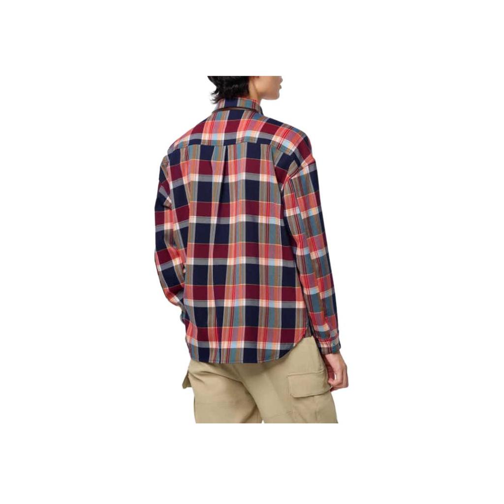 Timberland Plaid Point Collar Button Drop Shoulder Long Sleeve Shirt Men shirts Red TB0A6J5KE091