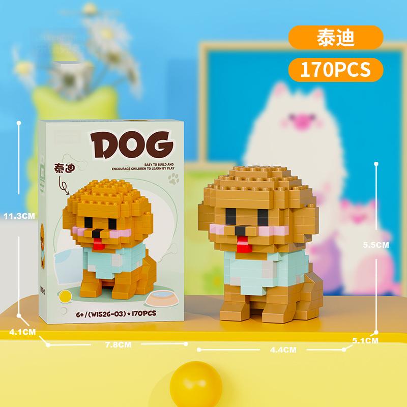 pet blocks Mini Building Set for children girls 12 year old dog cat mirco Brick particle building blocks Desktop Model for Adult