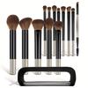13pcs Makeup Brushes with 1pc Makeup Sponge Puff and Makeup Bag Multi-functional Makeup Tools Foundation Brushes Powder