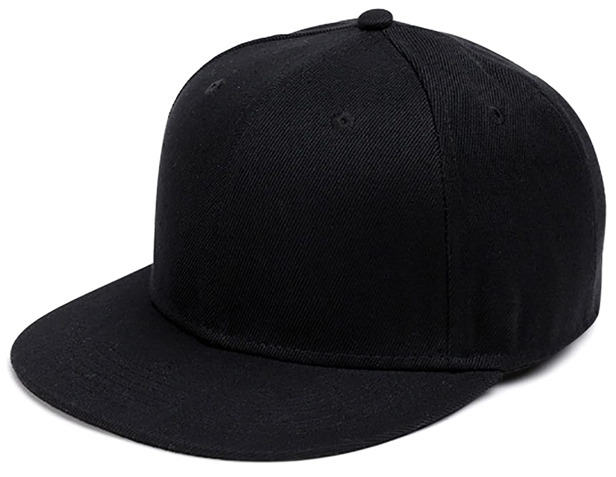 

Laquest Simple Solid Color Snapback Cap with Flat Brim (Black) чёрный