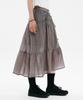 Hanahi Front Shirred Tiered Skirt Gray