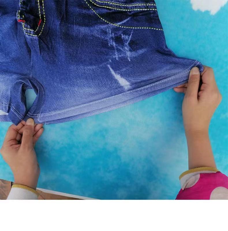 Men's 3D Faux Denim Print Boxer Briefs, Cotton Underwear Trendy Trunk.