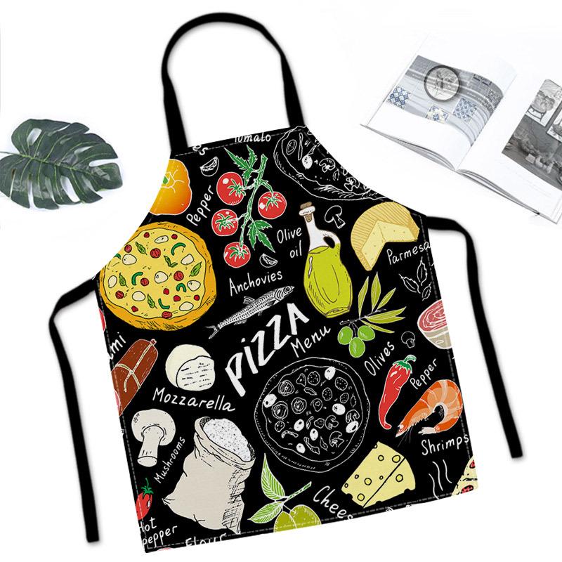 Cartoon Linen Stain-Proof Apron for Home, Parent-Child, Work & Restaurant Use