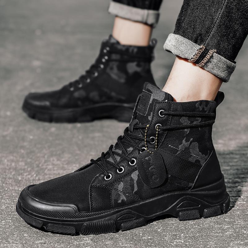 Herren High Top Stiefel Herbst Winter Herrenschuhe Arbeitssicherheit Sneaker Winter Outdoor Casual Sport Sneaker Männliche Stiefeletten