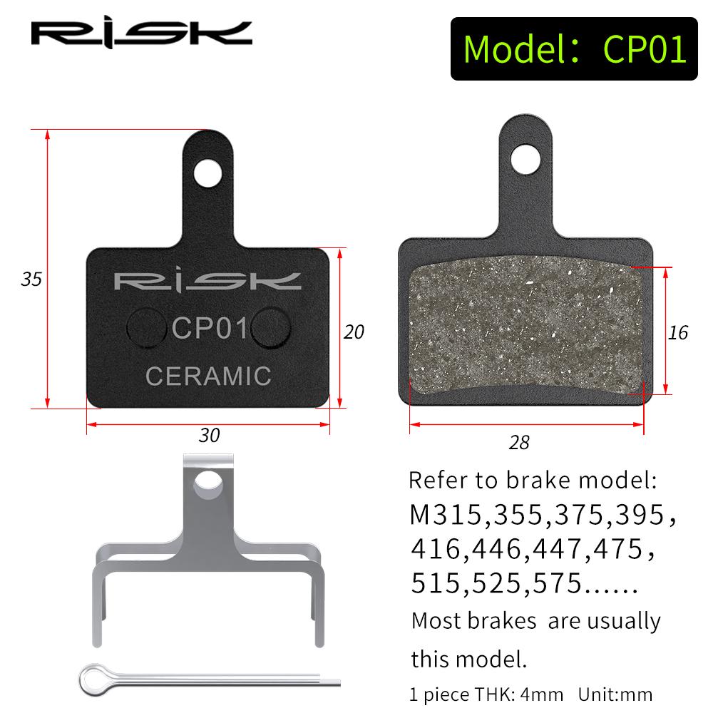 

New RISK Bicycle Ceramic Brake Pads MTB Bike Hydraulic Disc Brake Pad For SHIMANO M315/355/375/395/416/515 Mountain Cycling Par 1Pair CP01