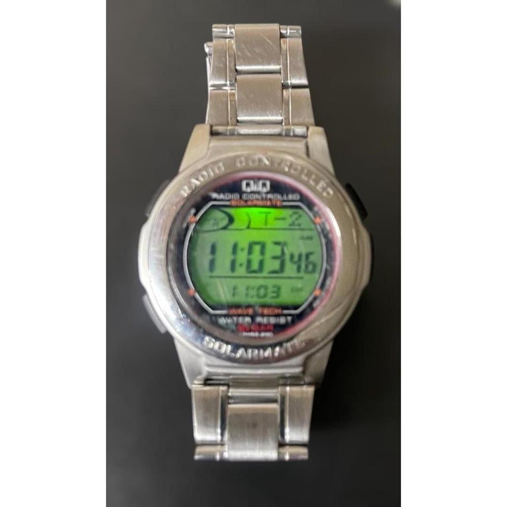 Used [Working item] Q&Q DP64 SOLARMATE radio solar watch