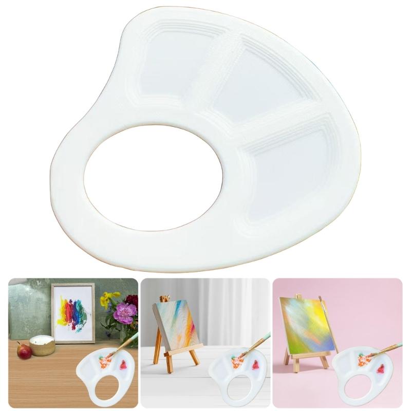 3 Color Mixing Tray Miniature Handheld Finger Painting Palette For Watercolor Oil Acrylic Paint With Thumb Hole Design