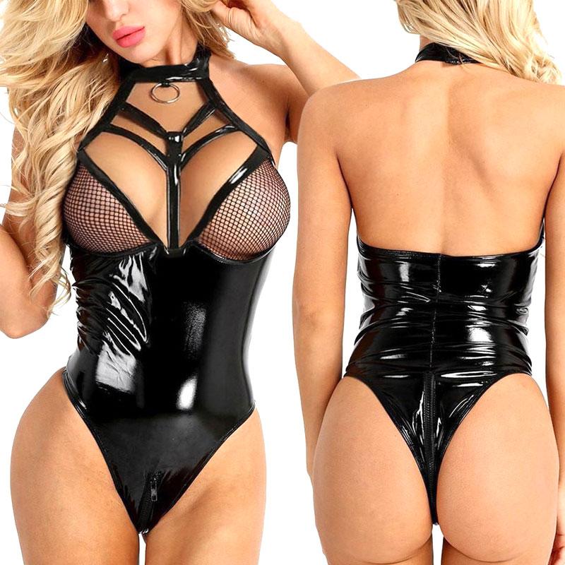 Women's Sexy Lingerie Leather Cosplay Erotic Costume Lingerie for Sex