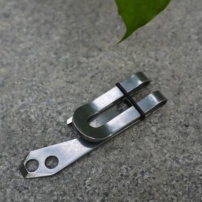 Porta banconote Multifunzione Mini Acciaio Inossidabile Portafoglio Sottile Moschettone Minimalista per Esterno