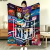 National Football League Print Flanelldecke, Hohe Qualität, Bequem für alle Jahreszeiten, Heimdekoration, Wärme und Komfort, Perfekt für Weihnachtsgeschenke