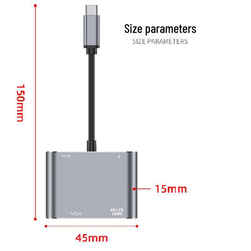 Adapter USB-C na HDMI/VGA: Podłącz telefon komórkowy do monitora/projektora/telewizora